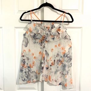 Rebecca Taylor women’s top blouse silk 4 racerback